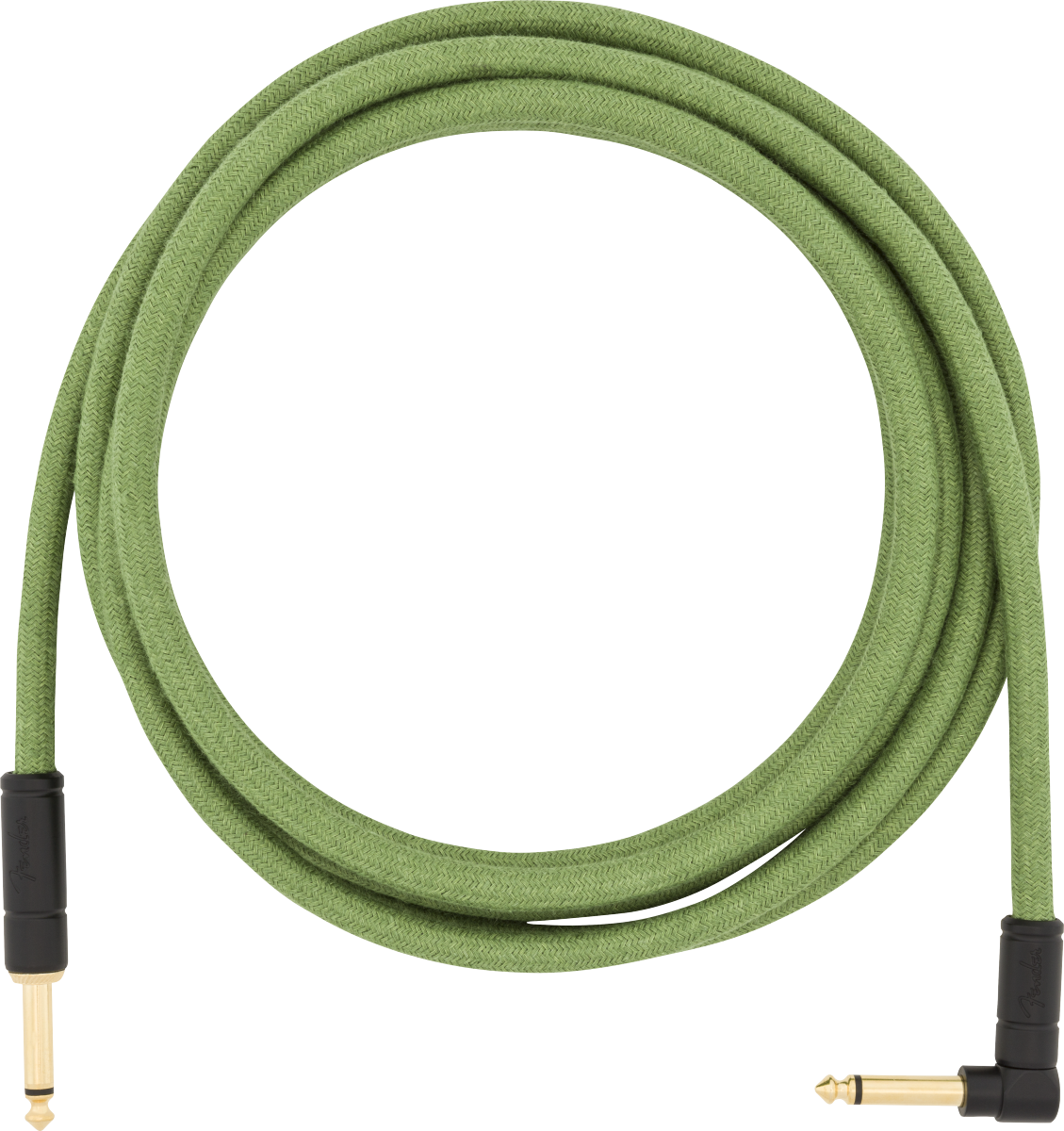 Fender Festival Instrument Cable, Straight/Angle, 10ft, Pure Hemp, Green