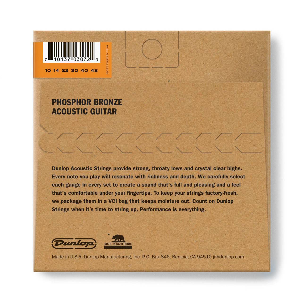 Jim Dunlop DAP10 Phosphor Bronze Acoustic Guitar Strings – Extra Light 10-48
