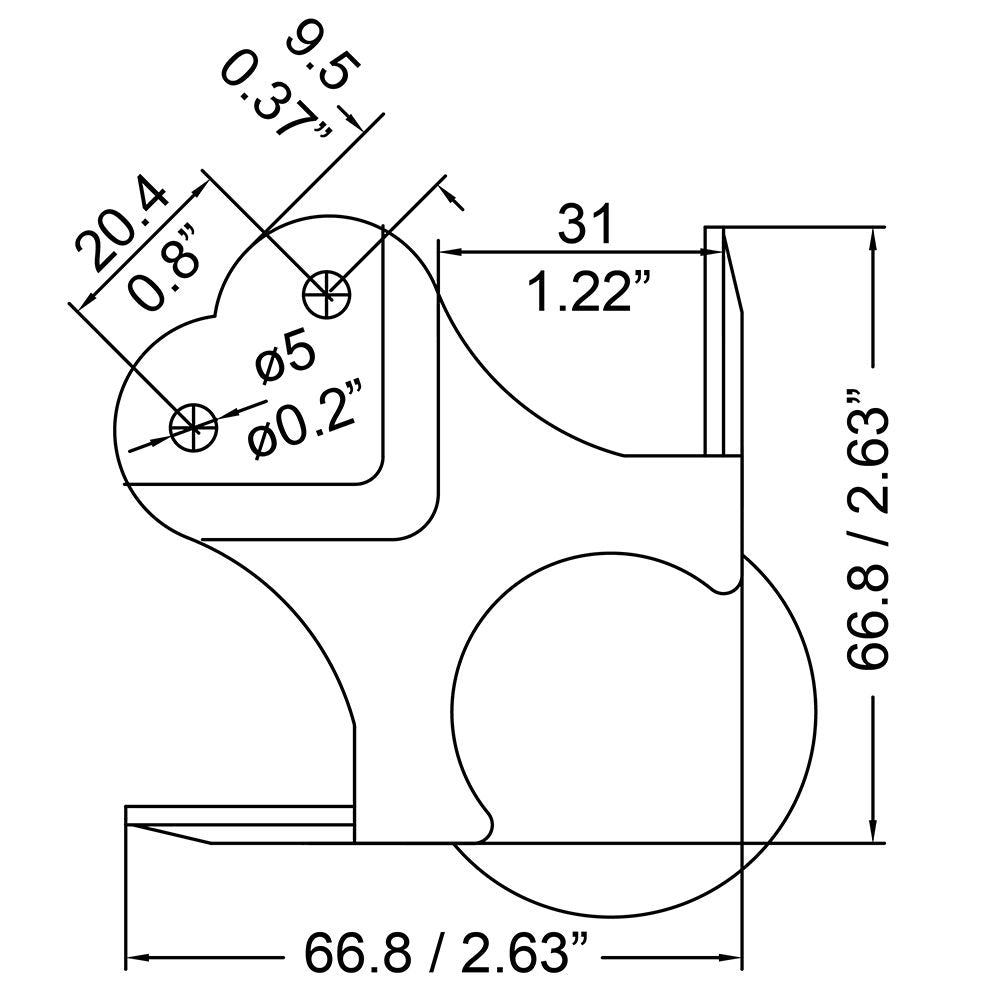 PENN Elcom C1991Z Heavy-Duty Ball Corner – 30mm Offset, Zinc-Plated (Single)