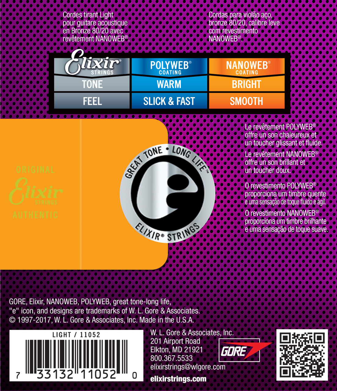 Elixir 11052 Nanoweb 80/20 Light 12-53