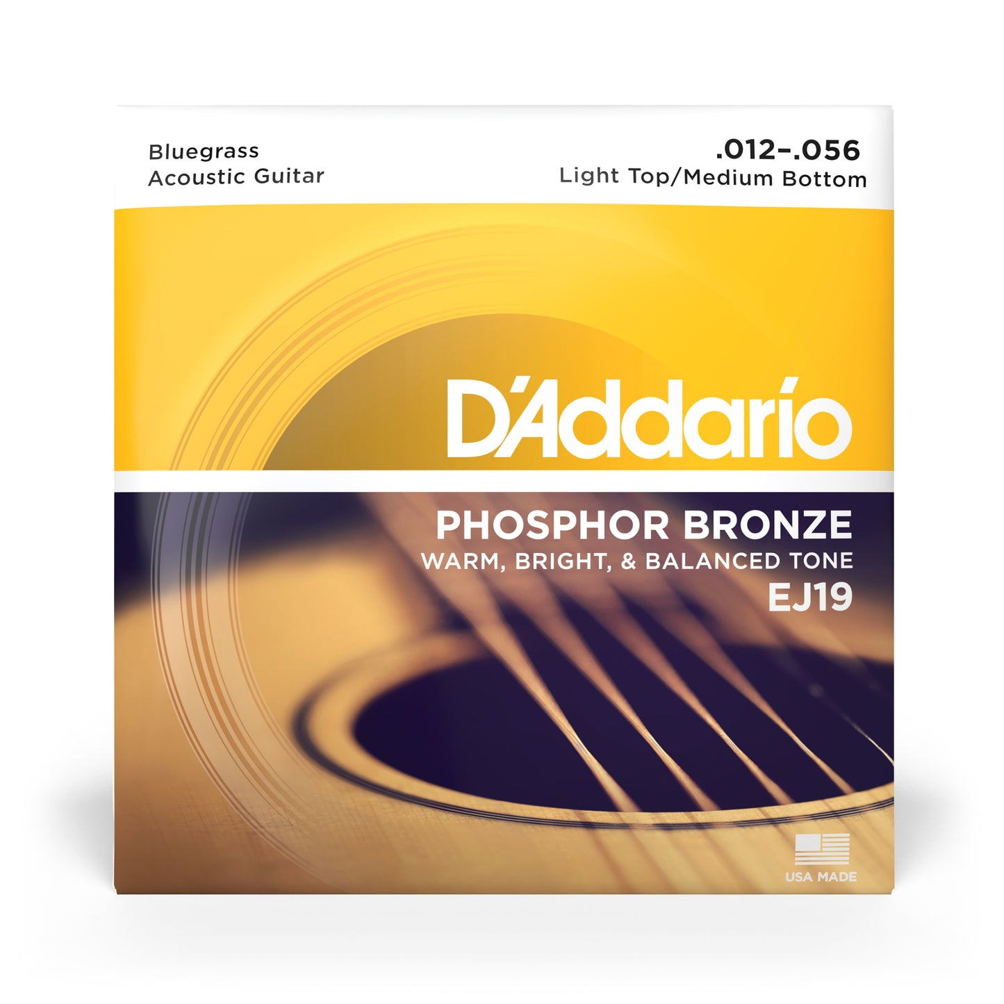 D'Addario EJ19 Phosphor Bronze Bluegrass Strings (12-56)