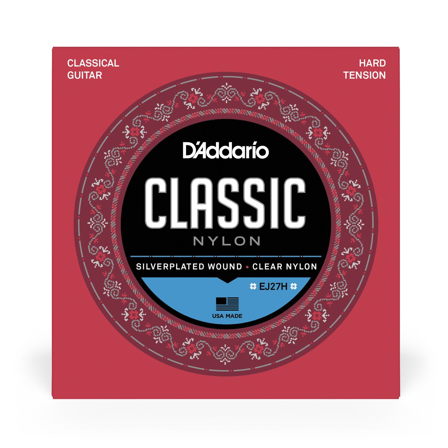DAddario EJ27H Student Nylon Classical Guitar Strings, Hard Tension
