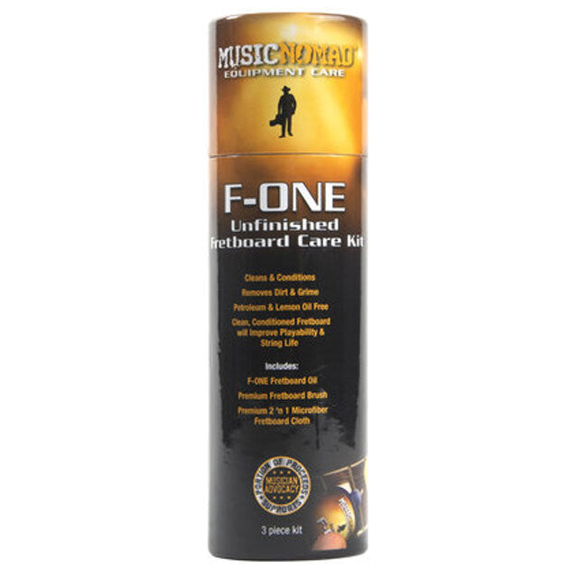 Music Nomad F-ONE Unfinished Fretboard Care Kit - Oil, Cloth & Brush
