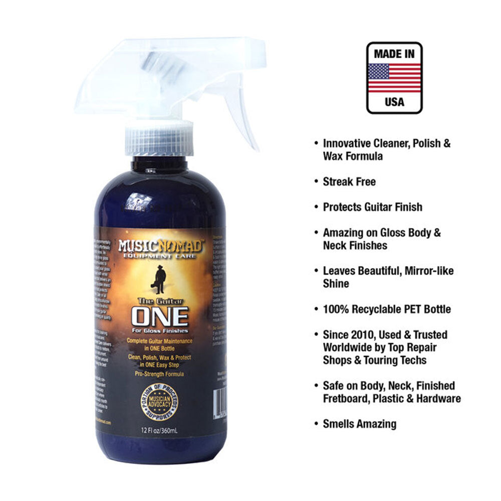 Music Nomad The Guitar One 12oz. Tech Size - All in 1 Cleaner, Polish & Wax