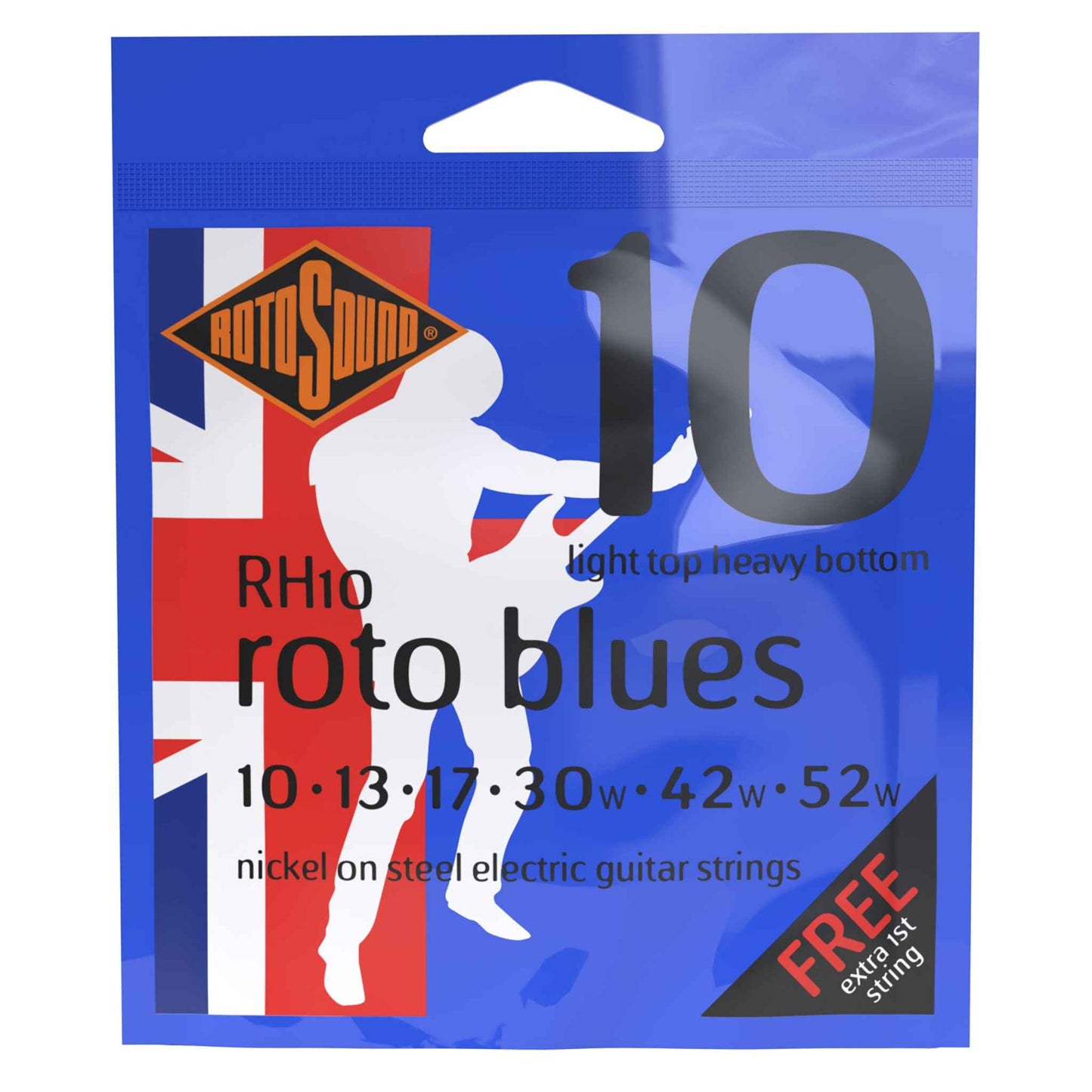 Rotosound RH10 Roto Blues Nickel Electric Guitar Strings 10-52