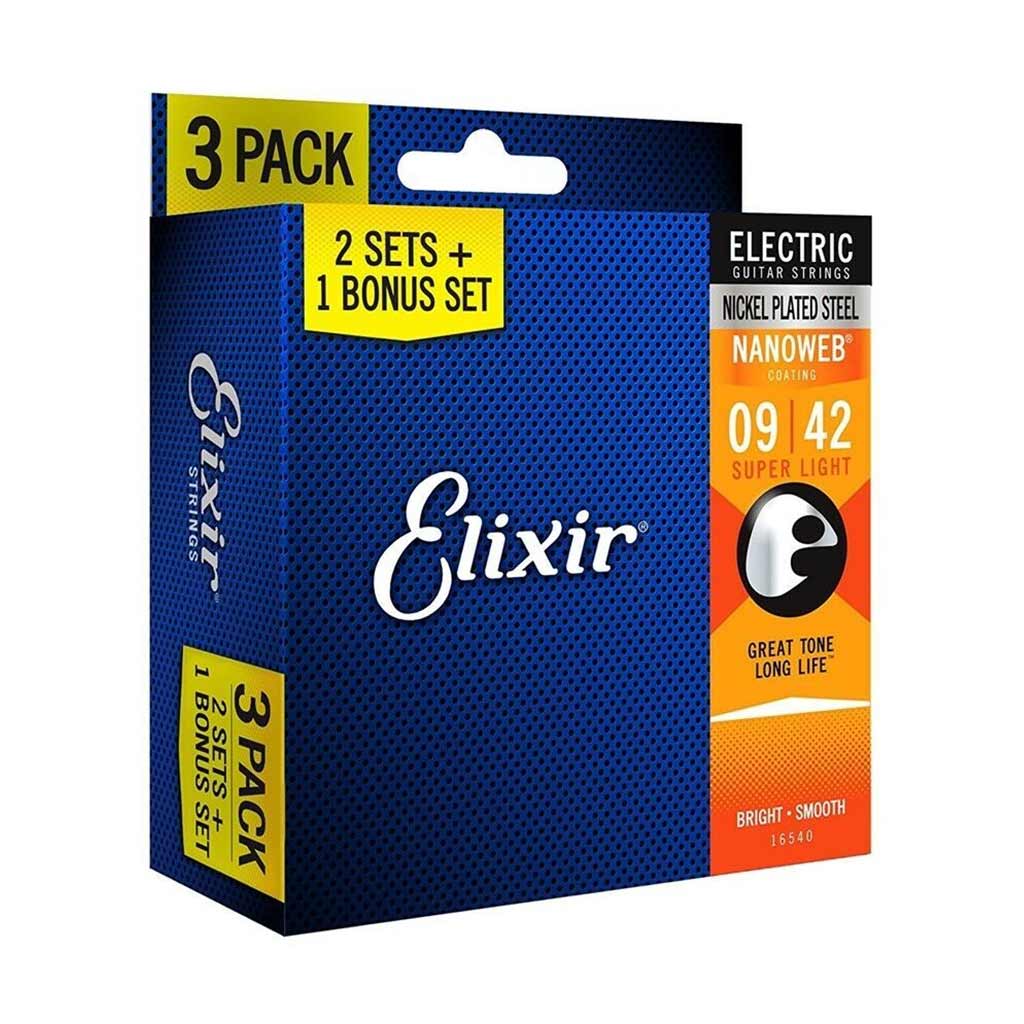 Elixir Nanoweb Electric 9-42 Super Light 3 Pack