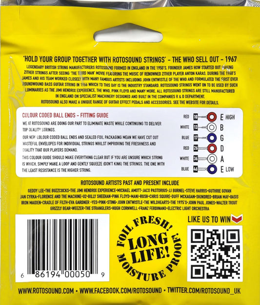 Rotosound R10 Roto Yellows Nickel Electric Guitar Strings 10-46