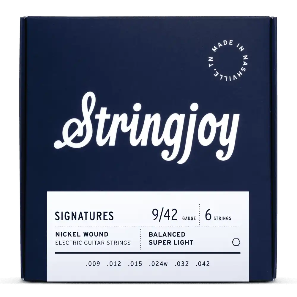 Stringjoy Signatures | Balanced Super Light Gauge (9-42) Nickel Wound Electric Guitar Strings