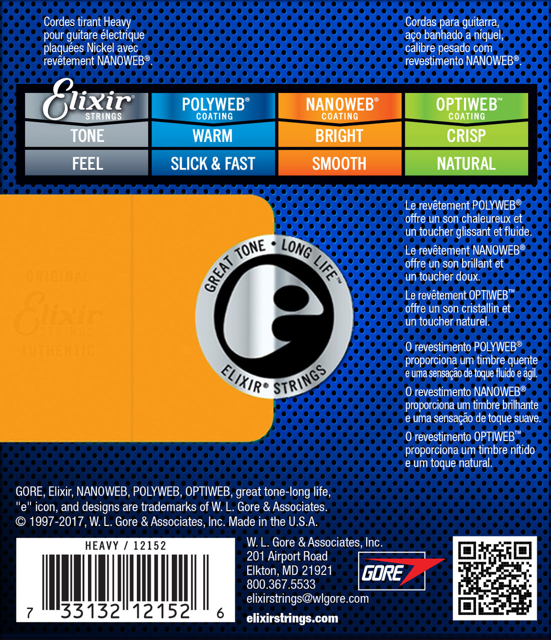 Elixir 12152 Nanoweb Electric Heavy 12-52