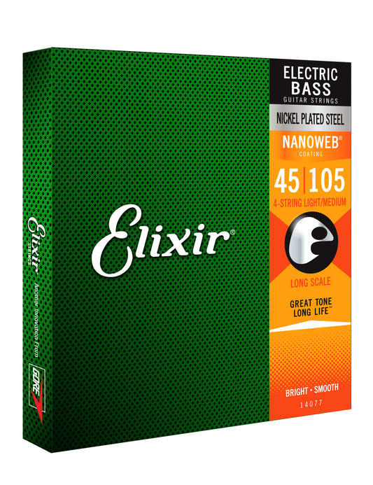 Elixir 14077 Nanoweb Bass Medium 45-105