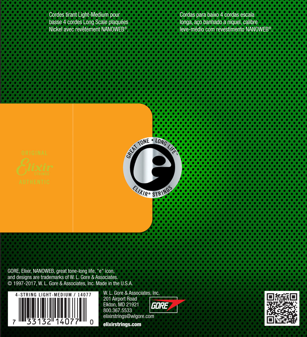Elixir 14077 Nanoweb Bass  Medium 45-105