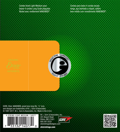 Elixir 14077 Nanoweb Bass  Medium 45-105