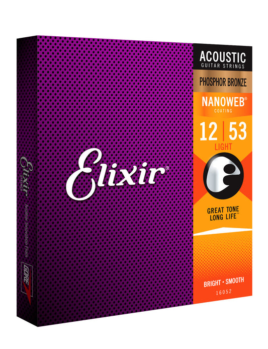 Elixir 16052 Nanoweb Phosphor Bronze Light 12-53