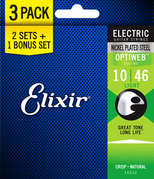 Elixir Optiweb Electric 10-46 Light 3 Pack