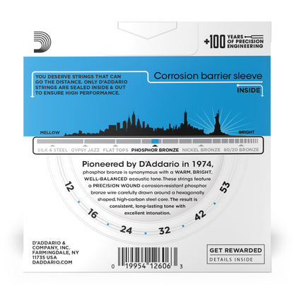 D'Addario EJ16-3D Phosphor Bronze 12-53 - 3 Pack