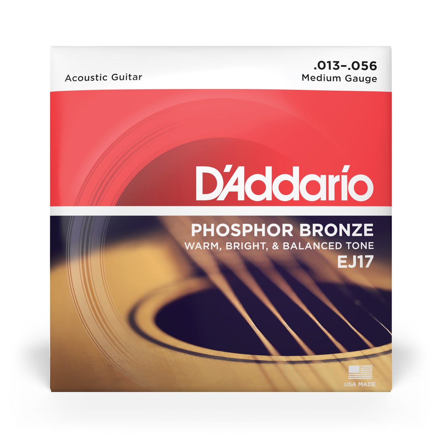 D'Addario Medium Acoustic Steel String Set 13-56 (EJ17)