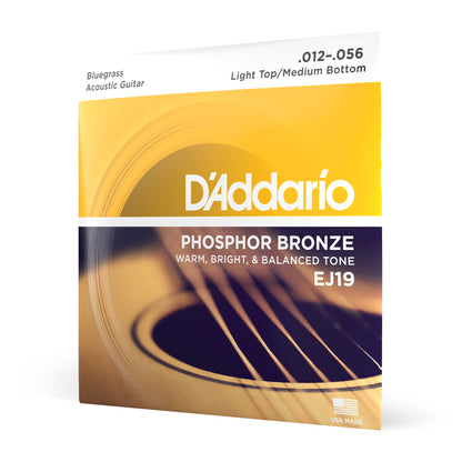 D'Addario EJ19 Phosphor Bronze Bluegrass Strings (12-56)