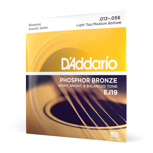 D'Addario EJ19 Phosphor Bronze Bluegrass Strings (12-56)