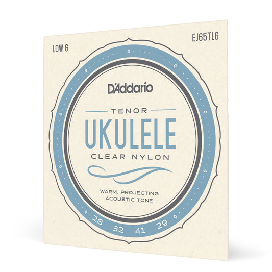 DAddario EJ65TLGPro-Arté Custom Extruded Nylon Ukulele Strings, Tenor Low-G