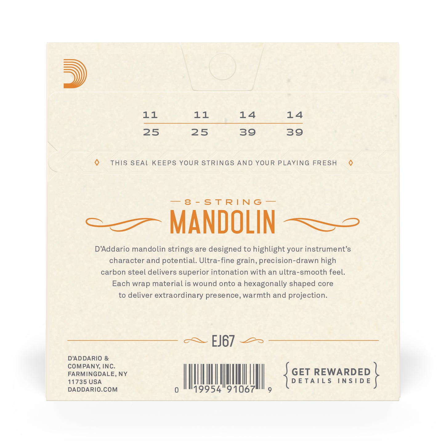 DAddario EJ67 Nickel Mandolin, 11-39