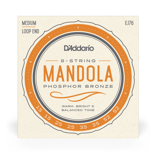 DAddario EJ76 Phosphor Bronze Mandola Strings, Medium, 15-52