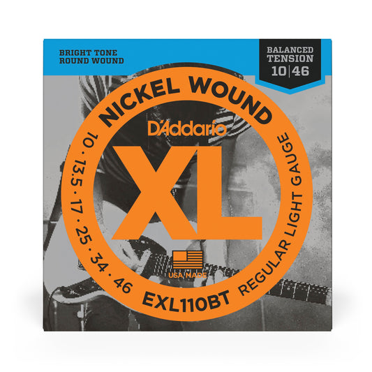 D'Addario EXL110BT Nickel Wound Electric Guitar Strings Balanced Tension Regular Light 10-46