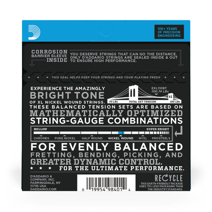 D'Addario EXL110BT Nickel Wound Electric Guitar Strings Balanced Tension Regular Light 10-46