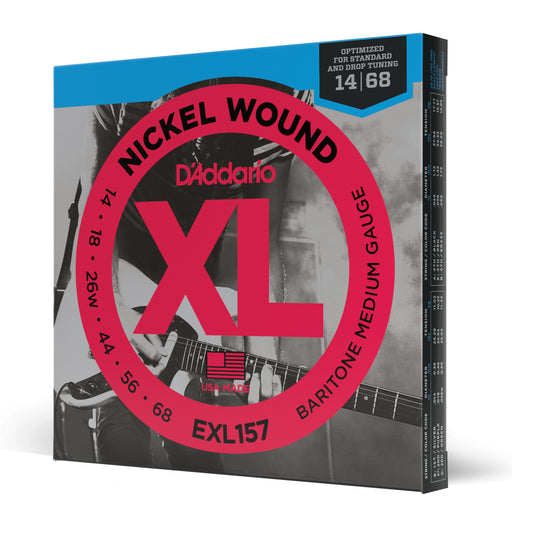 DAddario EXL157 Nickel Wound Electric Guitar Strings, Baritone Medium, 14-68