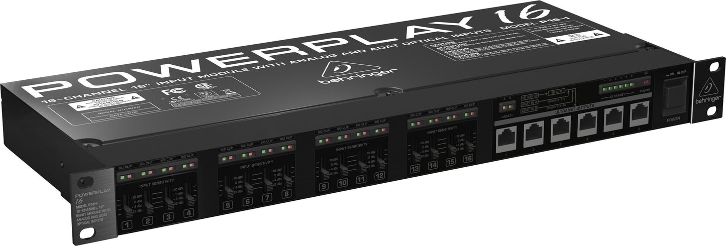 Behringer Powerplay P16-I – 16-Channel Input Module with Analog & ADAT Inputs