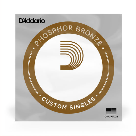 D'Addario PB052 Phosphor Bronze Wound Acoustic Guitar Single String (.052)
