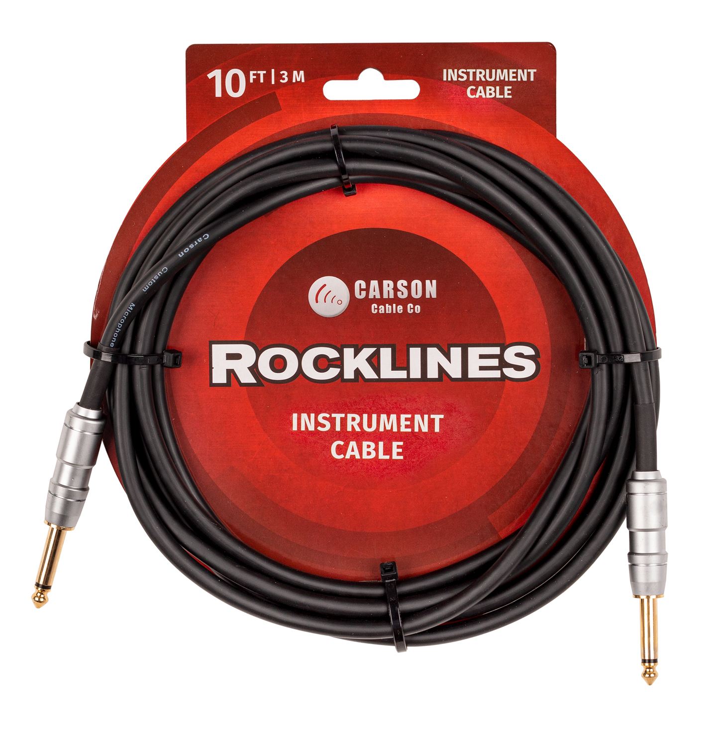 Carson ROK10SS 10 ft Noiseless Instrument Cable