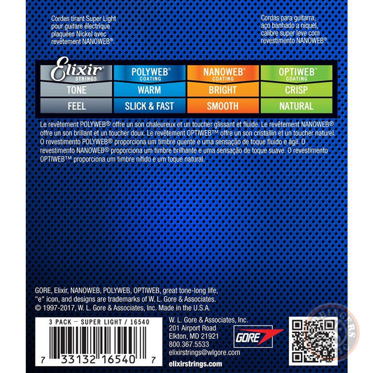 Elixir Nanoweb Electric 10-46 Light 3 Pack