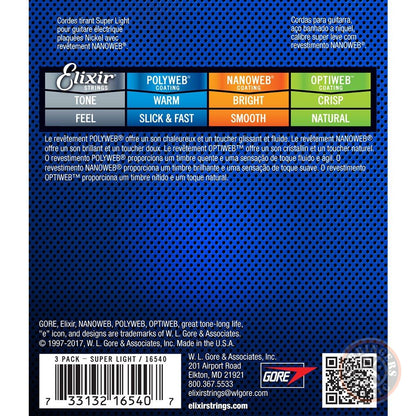 Elixir Nanoweb Electric 10-46 Light 3 Pack