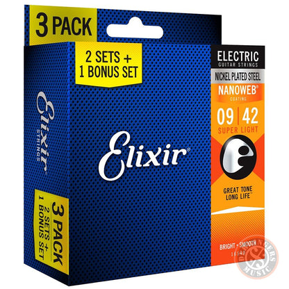 Elixir Nanoweb Electric 10-46 Light 3 Pack