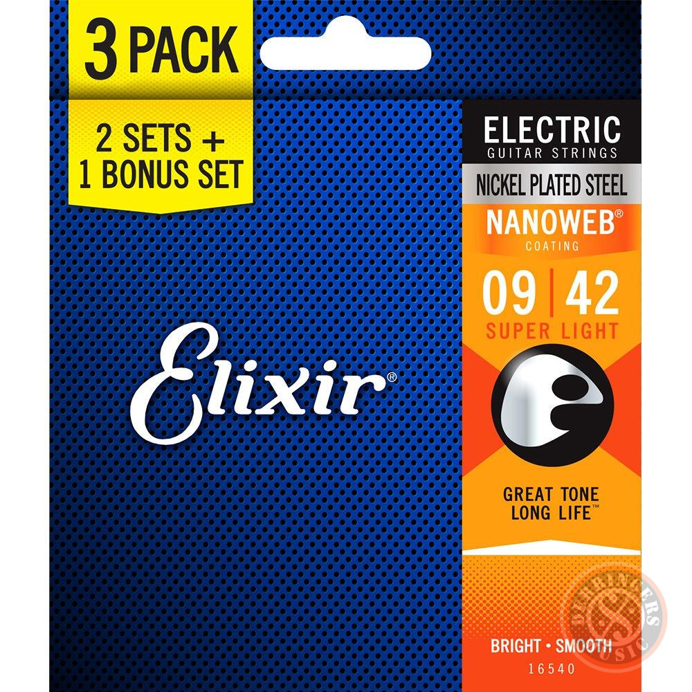 Elixir Nanoweb Electric 10-46 Light 3 Pack