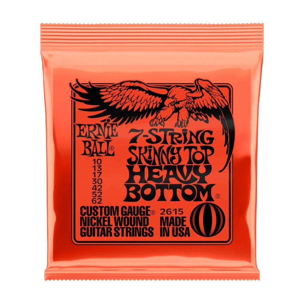 Ernie Ball Skinny Top Heavy Bottom Slinky 7-String Nickel Wnd Elec Guitar Strings 10 - 62