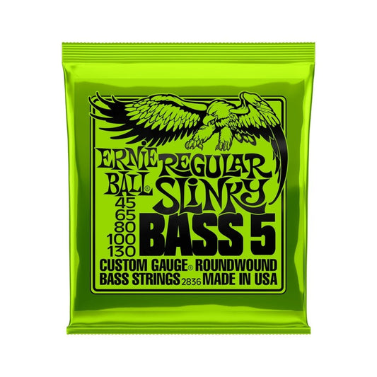 Ernie Ball 'Regular Slinky Nickel Wound 5-String Electric Bass Strings 45-130 Gauge