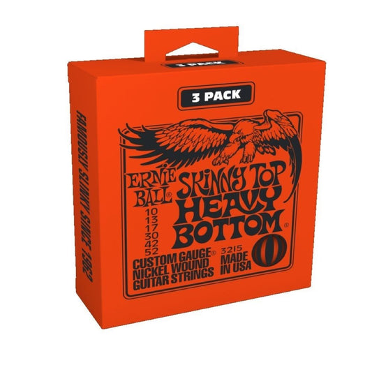 Ernie Ball Skinny Top Heavy Bottom Slinky Nickel Wound Electric Guitar Strings 3 Pack - 10-52 Gauge