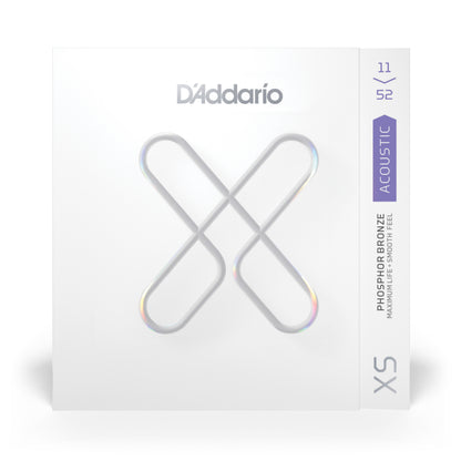 DAddario 11-52 Custom Light, XS Phosphor Bronze Coated Acoustic Guitar Strings